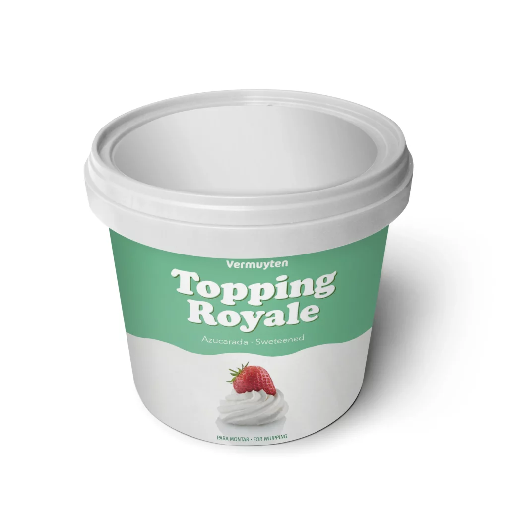 Imagen del envase del producto congelado cubo Topping Royale manga de nata azucarada. 5 kilogramos