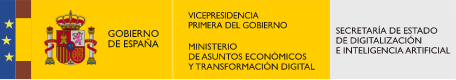 Logotipo Ministerio de Asuntos económicos y transformación Digital.